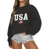 Moletom Tamanho Grande Gola Redonda Estilo Coreano Novo Estilo Letras Mama Top Solto para Mulheres com Padrões Coloridos