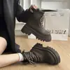 Botas Martin para Niños Botines Cortos para Mujer Retro Americano Aumento de Altura Primavera Otoño 2026 Nuevos Suela Gruesa con Cordones Versátiles Estilo Británico