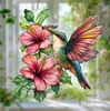 Adornos Colgantes de Pájaros de Acrílico de Colores para Decoración de Jardín Exterior y Sala de Estar, Adornos Pequeños para Escena de Fiesta Navideña