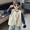Chal para Niños Otoño 2026 Nuevo Otoño Infantil Cuello Redondo Sin Mangas Ropa Exterior Chaqueta de Bebé Estilo Primavera y Otoño Top para Niño