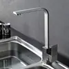 Grifo de cocina cuadrado de siete caracteres con pintura horneada negra, para agua fría y caliente, fregadero de acero inoxidable para lavar verduras, fregadero para lavar platos, grifo de pie