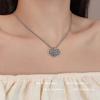 Colar pingente cadeado da longevidade estilo chinês retrô corrente de pescoço cadeado seguro gota de óleo nova corrente de clavícula retrô feminino atacado