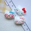 Gafas Brillantes Gato Kt Lazo Cuadros Resina Accesorios Dibujos Animados Joyería DIY Pasador para el Cabello Infantil Material para Vaso de Agua