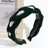 Nova moda simples elegante elegante tecido trançado arco de cabelo outono e inverno todos os jogos veludo pele faixa de cabeça acessórios de cabelo