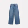 Za2025 Nueva Ropa de Primavera para Mujer de Comercio Exterior Popular Europea y Americana Ropa de Trabajo Casual Retro Nuevo Jeans de Doble Botonadura de Pierna Ancha