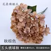 Paquete de asas para boda, hortensia de 5 cabezas, flores artificiales, base de plomo para escenario, arreglo floral, flores falsas decorativas, flores de seda, fábrica al por mayor