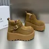 Botas de Cano Alto Birkenstock de Camurça Novas Outono 2026 Femininas Solado Grosso Tira com Fivela Versátil Botas Versáteis Casuais de Moda
