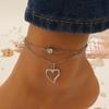 Joyería transfronteriza ins tobillera de amor de moda simple tobillera de corazón bohemia de moda adornos para pies de playa al por mayor