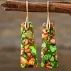 Pendientes colgantes de piedra emperador de colores de moda en Amazon, forma de gota, para mujer, temperamento bohemio, pendientes multicolor