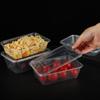 Lonchera desechable de plástico PP para restaurantes comerciales, gruesa, para comida rápida, cuadrada, transparente, con tapa