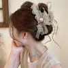 Pinza de Garra de Malla de Encaje Suave con Lazo 2026 Nuevo Pinza de Tiburón Grande Sensación de Alta Gama Para Cabello Grueso Pinza Accesorios para el Cabello