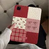 Funda Estilo Coreano con Patrón de Cuadros y Cerezas para Tableta Apple iPad, Cubierta Protectora Air, Funda Pro Magnética Desmontable Mini con Ranura para Lápiz