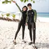 Traje de buceo para mujer de Corea del Sur, traje de baño de medusa de manga larga para pareja, pantalones de protección solar divididos, traje de snorkel adelgazante