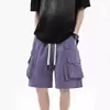 Pantalones cortos deportivos informales rectos de estilo retro americano para hombre, de verano, de marca, holgados y a la moda.