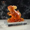 Shengjian esmalte colorido Artesanato de Cristal Animal do Zodíaco rato enfeites de empresa para atrair riqueza para o tesouro presentes comerciais à vista atacado