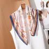 Pañuelo Cuadrado Pequeño de Estilo Suave Estilo Coreano de 70 cm para Mujer, Pañuelo de Seda Delgado Protector Solar de Verano, Versátil Pañuelo Decorativo Artístico Floral para el Cuello