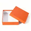 Caja de regalo de alta gama con patrón de lichi naranja y forro negro, adecuada para souvenirs y empaquetado de joyería, personalizable con logo
