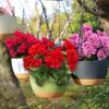 Vaso de Flores Pendurado Transfronteiriço Gerânio Pendurado Plástico Resina Espessada Rosa Verde Decoração de Casa Pendurado Criativo