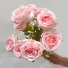 Ramo de Rosas de Flor Preservada, 9 Cabezas de Rosas Nuevas, Decoración para el Hogar, Ramo de Boda, Regalo de San Valentín