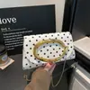 Bolso de Mano Cuadrado Pequeño Estilo Coreano de Moda Transfronterizo para Mujer, Nuevo Bolso de Hombro Color Block de Lunares para Verano 2026 con Cadena Bolso Cruzado