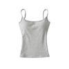 Exportación Transfronteriza Ropa de Mujer Verano 2025 Estilo Europeo y Americano Color Sólido Top Camisola con Almohadillas para el Pecho para Mujer Z42540F