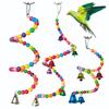 Novo anel de contas coloridas para suprimento de comércio exterior balanço de pássaro gaiola de pássaro em forma de S acessível sineta brinquedos para papagaio