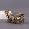 Ornamentação de Lingote de Bronze Elefante Atrai-Riqueza Tigela de Tesouro Carrinho de Elefante de Cobre Decoração de Sala de Estar de Casa Mesa de Escritório Animal de Estimação de Chá