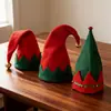Sombrero de lazo de Navidad sombrero de decoración de Navidad sombrero de Navidad para niños y adultos sombrero de elfo rojo y verde