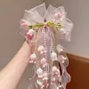 Horquilla con lazo de lirio del valle súper de cuento de hadas para mujer, accesorio floral fresco y delicado para la parte trasera de la cabeza, adorno para el cabello dulce y de estilo antiguo
