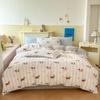 Juego de Cama Jacquard de Hilo Doble Personalizado Transfronterizo de Cuatro Piezas, Algodón Xiaozhu de Tres Piezas, Ropa de Cama Fresca con Estampado Floral para Dormitorio de Estudiantes