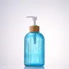 Botella de Lavado de Manos de Rayas Verticales de Alta Calidad, Vidrio Espeso, Botella Dispensadora Multifuncional para Loción y Gel de Ducha, Botella de Vidrio Resistente a la Humedad y al Calor