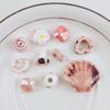 Serie Rosa Perlas de Cerámica Forma de Seta Concha Flor Perlas Forma de Flor Accesorios para Pulsera Collar DIY Hecho a Mano