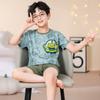 Pijama de Hilo de Seda Helada para Niños de Suegros Verano Infantil Delgado Aire Acondicionado Niños Grandes Manga Corta Ropa de Casa Traje