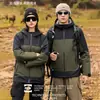Ropa de trabajo con capucha para hombre y mujer, resistente al viento, transpirable, con forro polar, engrosada con grafeno, para exteriores, con logotipo personalizable