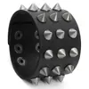 Pulseraancha de Cuero Estilo Punk Rock Europeo y Americano, Pulsera de Cuero para Hombre con Púas Gótica Hip-Hop de Moda Personalizada