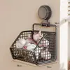 Estante de almacenamiento para cocina para cebolletas, jengibre y ajo, diseño de ventosa para montar en la pared, organizador multifuncional para frutas y verduras, cesta de almacenamiento para especias domésticas