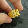 Novo Anel Grande Masculino Joia Banhado a Ouro Areia Vietnamita Artesanato Seiko Abertura Anel Grande Masculino Fornecimento Atacado