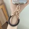 Cordão retrátil de silicone para celular, chaveiro de mola curto para celular, corrente para celular, pulseira de pulso, sensação de alta qualidade