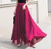 Estación Independiente Comercio Exterior de Amazon Ropa para Mujer Primavera y Verano Europeo y Americano Nuevo Falda Larga de Gasa Color Sólido para Mujer Cintura Alta Gran Oscilación