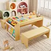 Mesa de brinquedo para crianças Estante infantil Conjunto de mesa e cadeira infantil Mesa de jogos infantil Mesa de atividades para bebês Mesa de desenho infantil