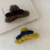 Atmósfera de Otoño e Invierno Peluche Lazo Pinza para el Cabello Pinza para el Cabello Femenina Elegante Nicho Gama Alta Pinza de Tiburón para el Cabello Accesorios para el Cabello