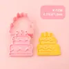 Molde para Galletas de Cumpleaños Simulado de Niño y Niña con Rostro de Muñeca, Cortador de Fondant Tipo Prensa, Molde de Horneado 3D