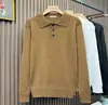 Camisa Polo de Malha de Manga Longa Masculina Outono Nova Tendência Simples Fitness Muscular Listrada Gola Lapela Top Camiseta