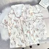 Pijama Novo Estilo para Mulheres, Novo Estilo Chinês Nuvem de Tinta Algodão Manga Curta Calça Longa, Verão Confortável Fino Roupa de Casa Fábrica