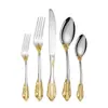 Vajilla Occidental Transfronteriza de Acero Inoxidable 304 Cuchillo, Tenedor, Cuchara, Cuchara Real, Tenedor, Cuchillo y Tenedor para Steak de Hotel Restaurant, Cuchara de Postre