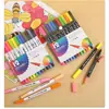Marcadores de Acuarela de Doble Punta, Bolígrafos de Contorno de Doble Punta, Marcadores de Colores, Bolígrafos de Acuarela de Punta Suave, Set de Dibujo de Colores