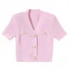 Marca B 2026 Verano Nuevo Estilo Inspirado en Chanel Hebilla Metálica Ajustado Versátil Tejido de Punto Manga Corta Top + Falda Conjunto de Dos Piezas