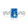 Anel Colorido de Pedra Preciosa com Corte Flor de Gelo para Live do TikTok Moda Leve Luxo Cravejado com Anel de Diamante de Alto Carbono Super Brilhante Joia