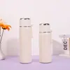 Nueva taza térmica multi-capacidad con forma de bala y asa, taza portátil hecha de acero inoxidable 316 con tapa de botón, taza de cuerpo recto para preparar té