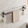 Estilo Crema Aluminio Espacial Toallero Sin Taladro Baño Doble Barra Pared Baño Toallero Barra Única